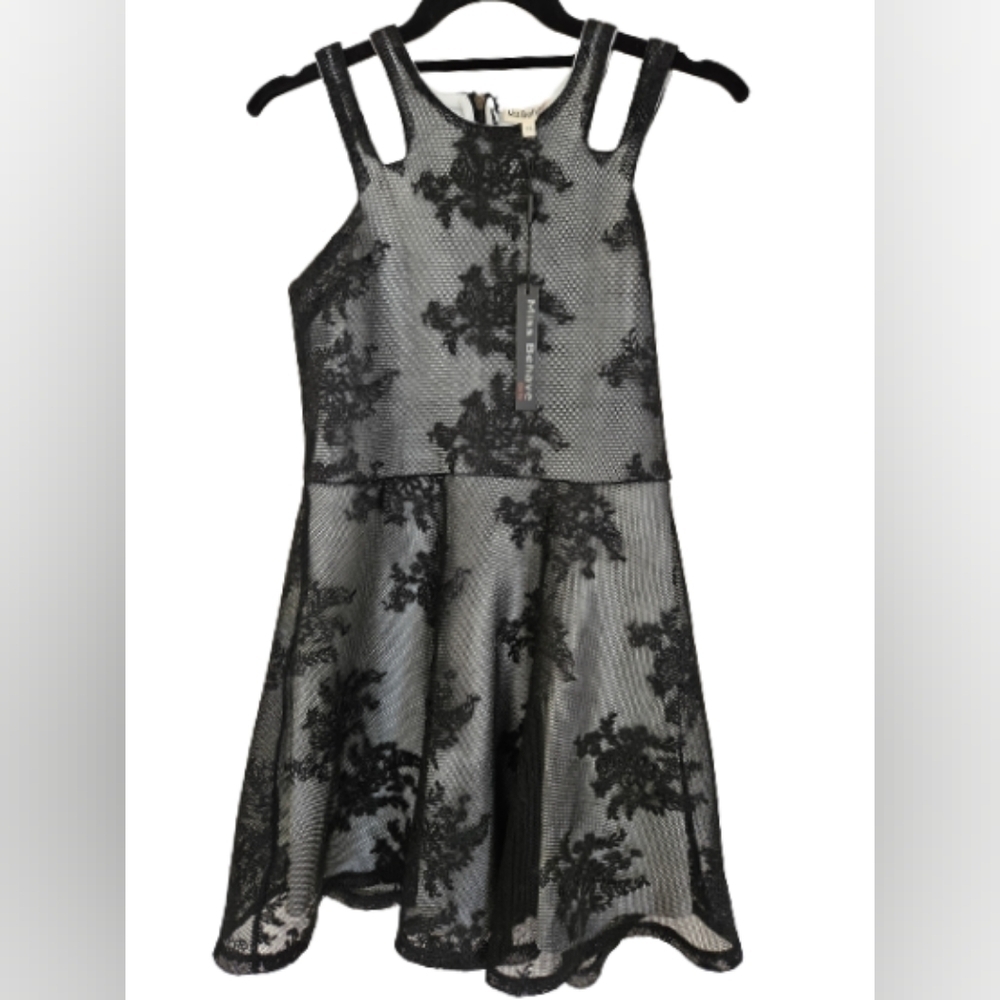 Miss Behave Girls' Adrianna Embroidered Mesh Dress NWT